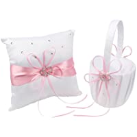 Coomir Juego de Almohadas para Canasta Bowknot para niñas de Flores- canastas y Cojines para Trajes de Boda- Accesorios…